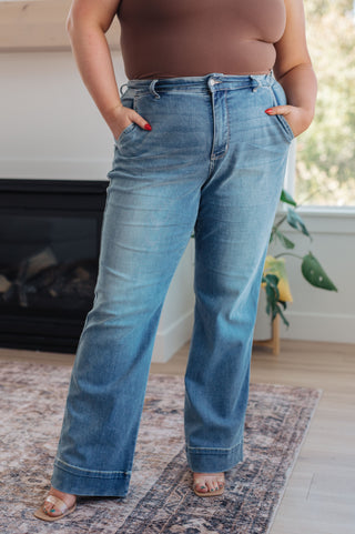 Elaine/Mindy Mid-Rise Wide Leg Jeans by Judy Blue - HOT RESTOCK