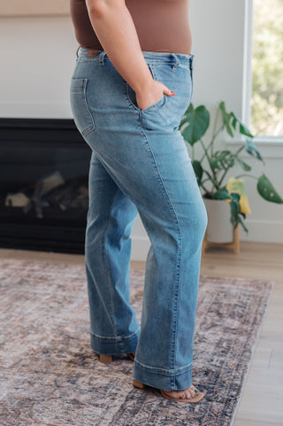 Elaine/Mindy Mid-Rise Wide Leg Jeans by Judy Blue - HOT RESTOCK