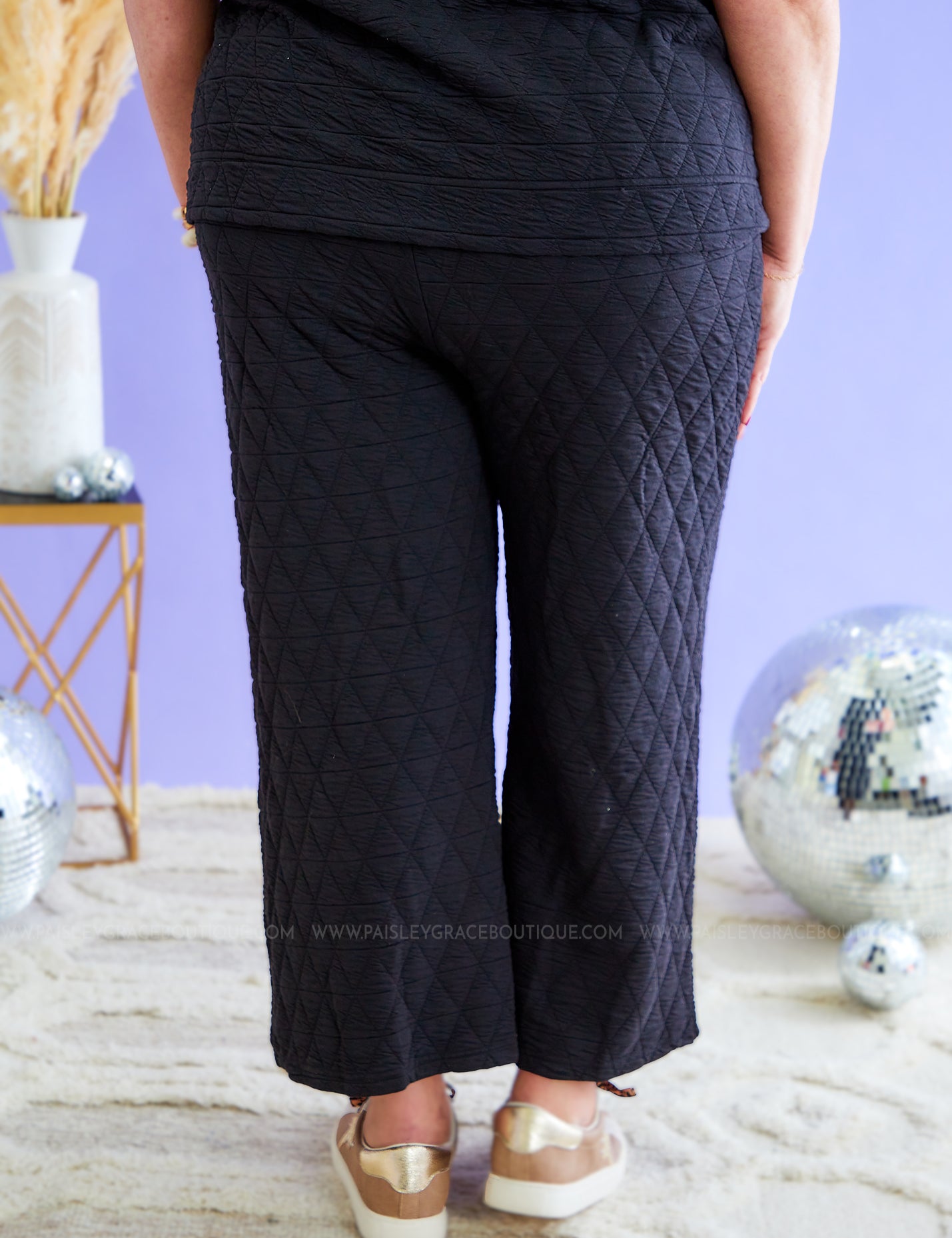Willow Quilted Pants - Black* LAST ONES FINAL SALE ** LAST ONES FINAL SALE *