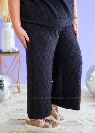 Willow Quilted Pants - Black - FINAL SALE