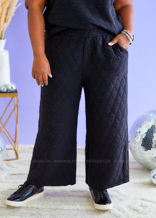 Willow Quilted Pants - Black - FINAL SALE