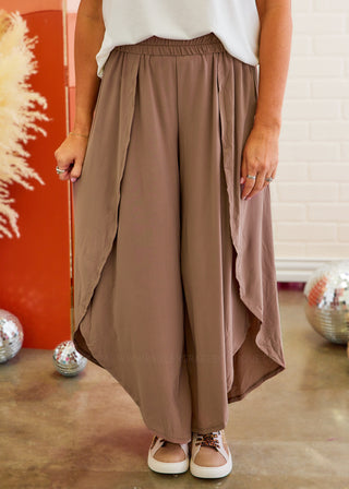 Delaney Split Pants - Mocha - FINAL SALE