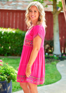 One Thing Right Dress - Hot Pink - FINAL SALE