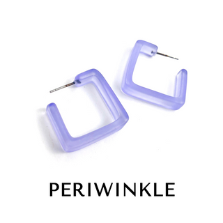 Square Frosted Lucite Hoop Earrings