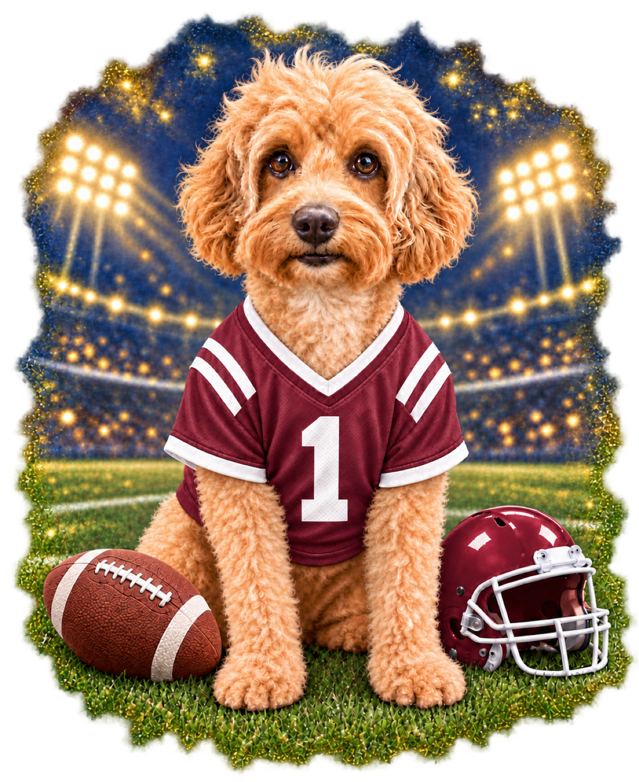 PGB Studio™ Custom Gameday Maroon - ONE PET - SEE PRODUCT DE example artwork