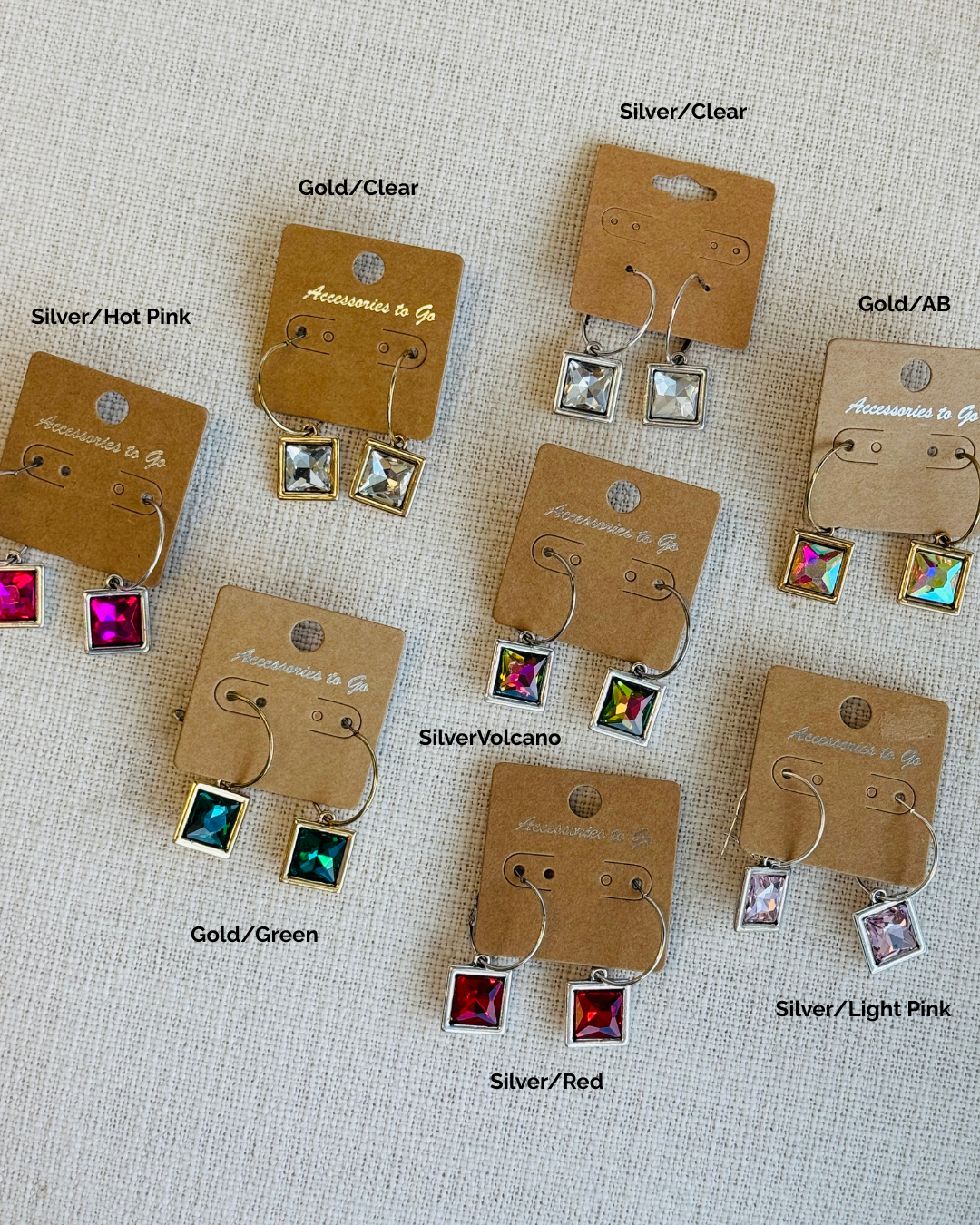 Chiclet Earrings - 8 Colors