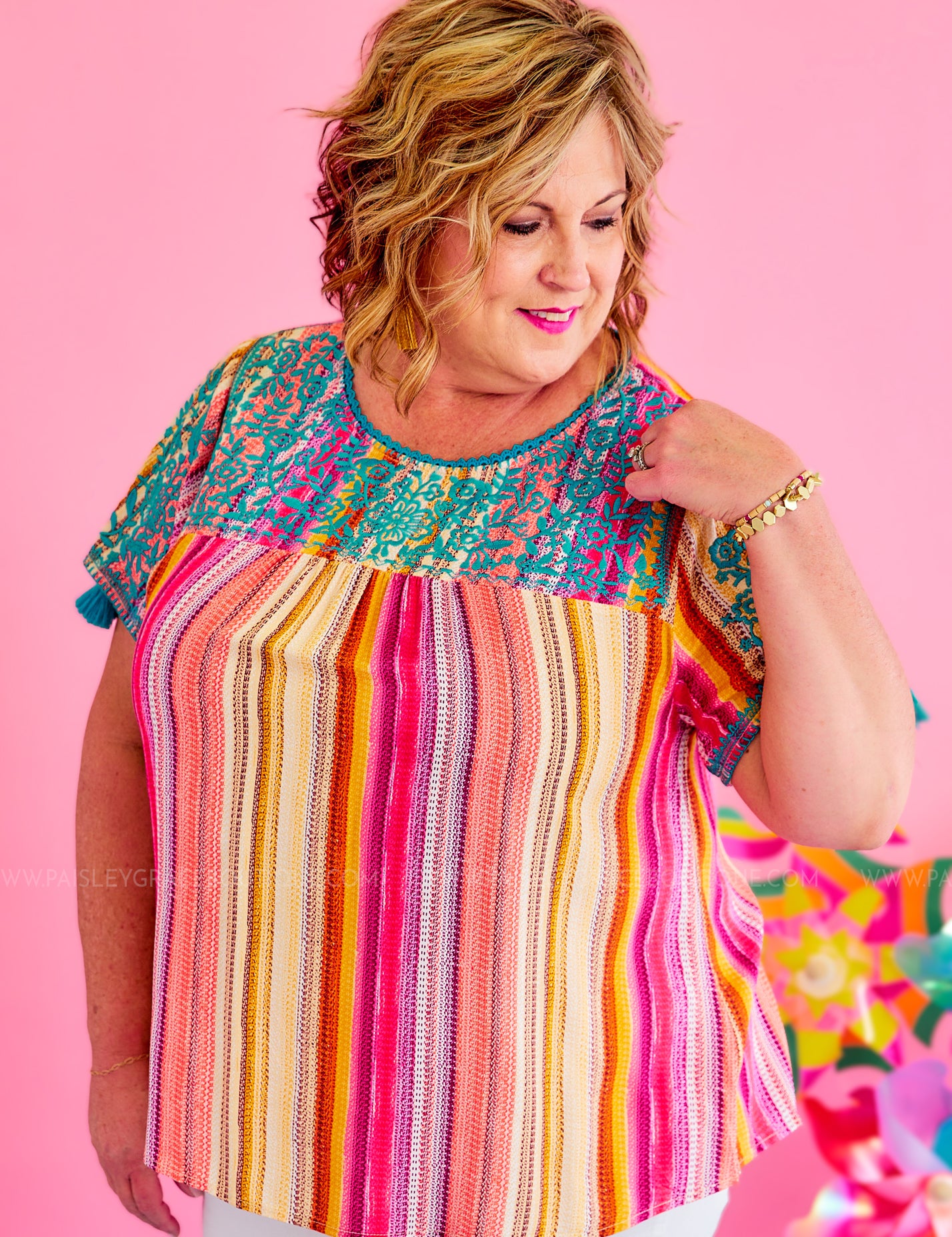 Valley Days Embroidered Top - LAST ONES FINAL SALE