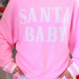 PREORDER- Pink Santa Baby Jacquard Knit Sweater