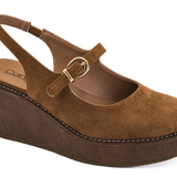 Pity Party Chestnut Faux Suede Wedges by Corkys - PREORDER