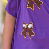 PREORDER- Sideline Sparkle Ruffle Top- Purple