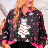 PREORDER- Foil Bow Christmas Treat Snowflake Pullover