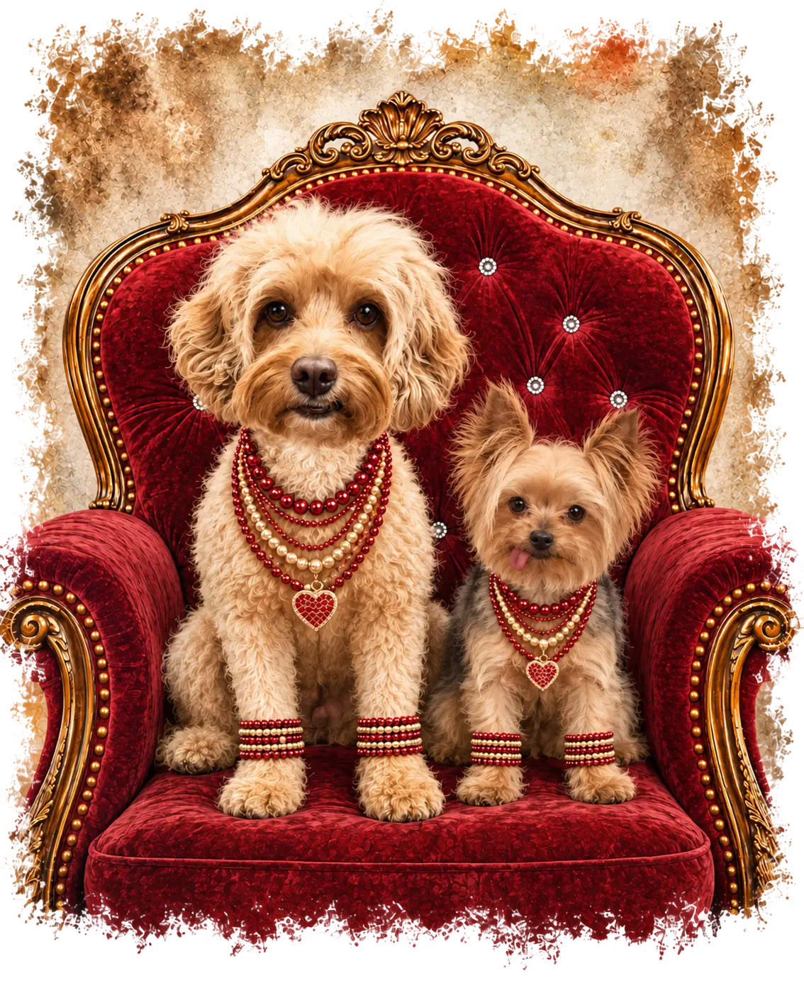 PGB Studio™ Custom Royal Chair Tee - TWO PETS - SEE PRODUCT  example artwork