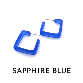 Square Frosted Lucite Hoop Earrings