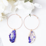 Special Collection Geode Hoop Earrings - Royal Blue