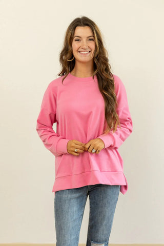 Micro Fleece Crewneck - Hot Pink