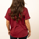 Cara Maroon Collared Top - FINAL SALE