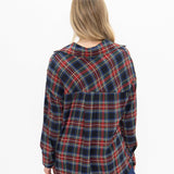 Kathryn Button-Up Top - Red Plaid  - PREORDER