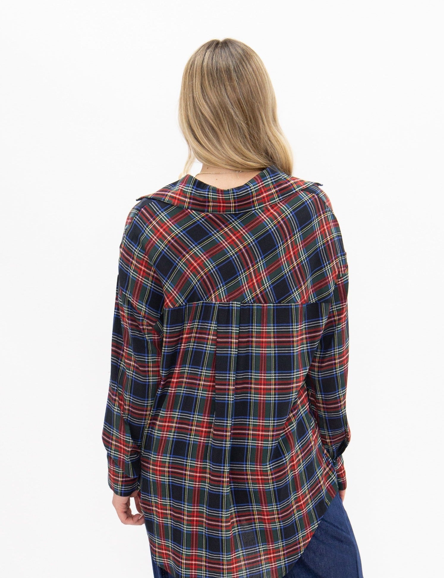 Kathryn Button-Up Top - Red Plaid  - PREORDER