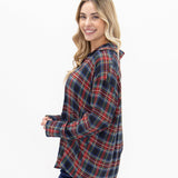 Kathryn Button-Up Top - Red Plaid  - PREORDER