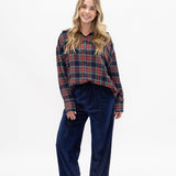Kathryn Button-Up Top - Red Plaid  - PREORDER