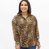 Kathryn Button-Up Top - Leopard