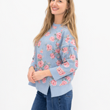 Floral Print Denim Top