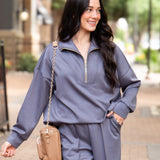 Butter Soft Quarter-Zip Top - Slate Blue