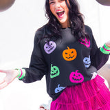 Velvet Pumpkins Halloween Top