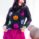 Velvet Pumpkins Halloween Top