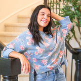 Floral Print Denim Top