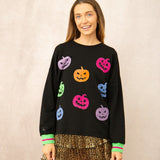 Velvet Pumpkins Halloween Top
