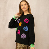 Velvet Pumpkins Halloween Top