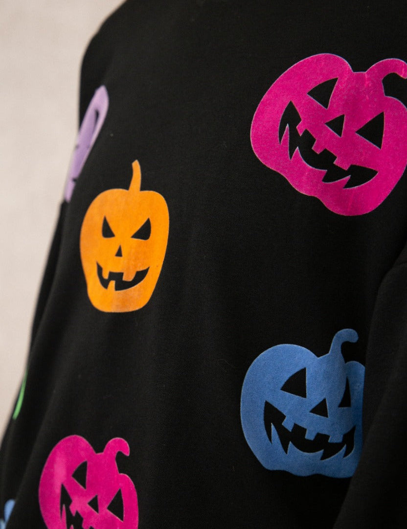 Velvet Pumpkins Halloween Top