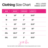 Well Loved Ribbed Skort- Burgundy - PREORDER