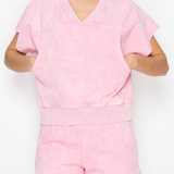 Washed V-Neck Lounge Top - PREORDER