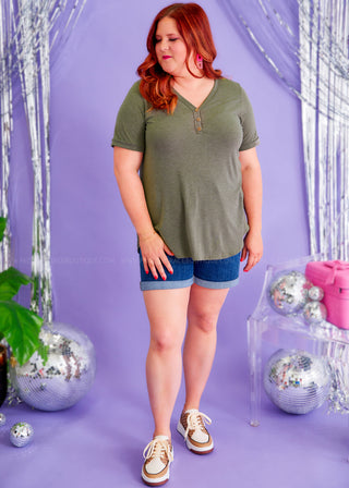 Living My Life Top - Olive* FINAL SALE *