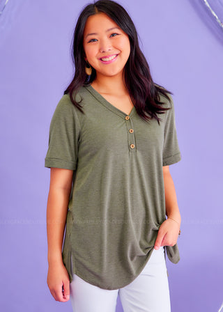 Living My Life Top - Olive* FINAL SALE *