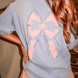 Preppy Bow Lavender Mock Neck Tee- LAST ONES FINAL SALE