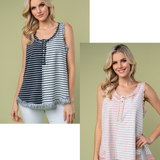 Color Blocked Striped Knit Tank Top* FINAL SALE *