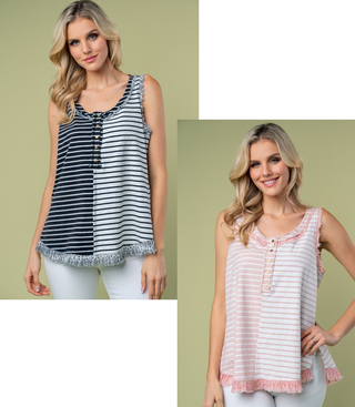 Color Blocked Striped Knit Tank Top - FINAL SALE