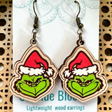 Christmas Hand Painted Wood Earrings