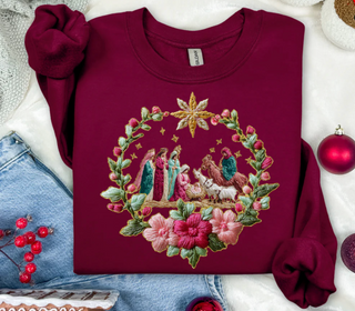 Nativity French Knot Sweatshirt
