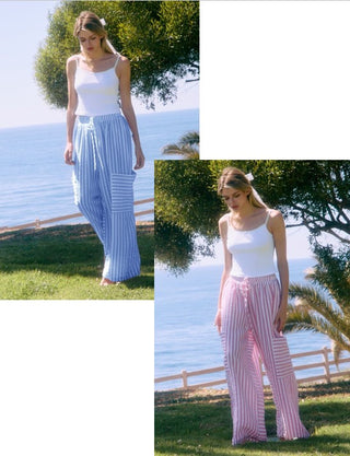 Summer Striped Pants - Pink or Blue