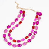 Layered Round Crystal Necklace - PREORDER