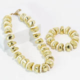 Golden Grove Necklace & Bracelet Set - Cream - PREORDER