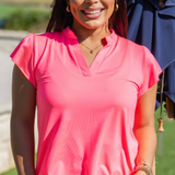 Nicole V-Neck Top - Pink PREORDER