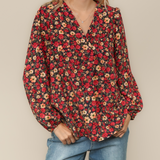DEAL - V-Neck Long Sleeve Top - Charcoal - LAST ONES FINAL SALE