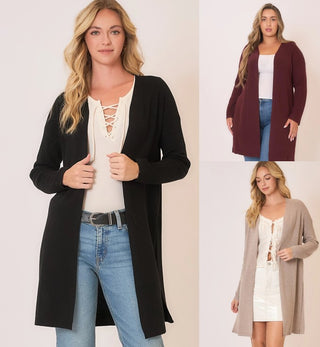 CozyCo Knit Open Cardigan in 4 Colors - PREORDER