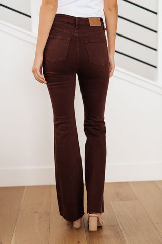 Sienna High Rise Control Top Flare Jeans in Espresso - JB40