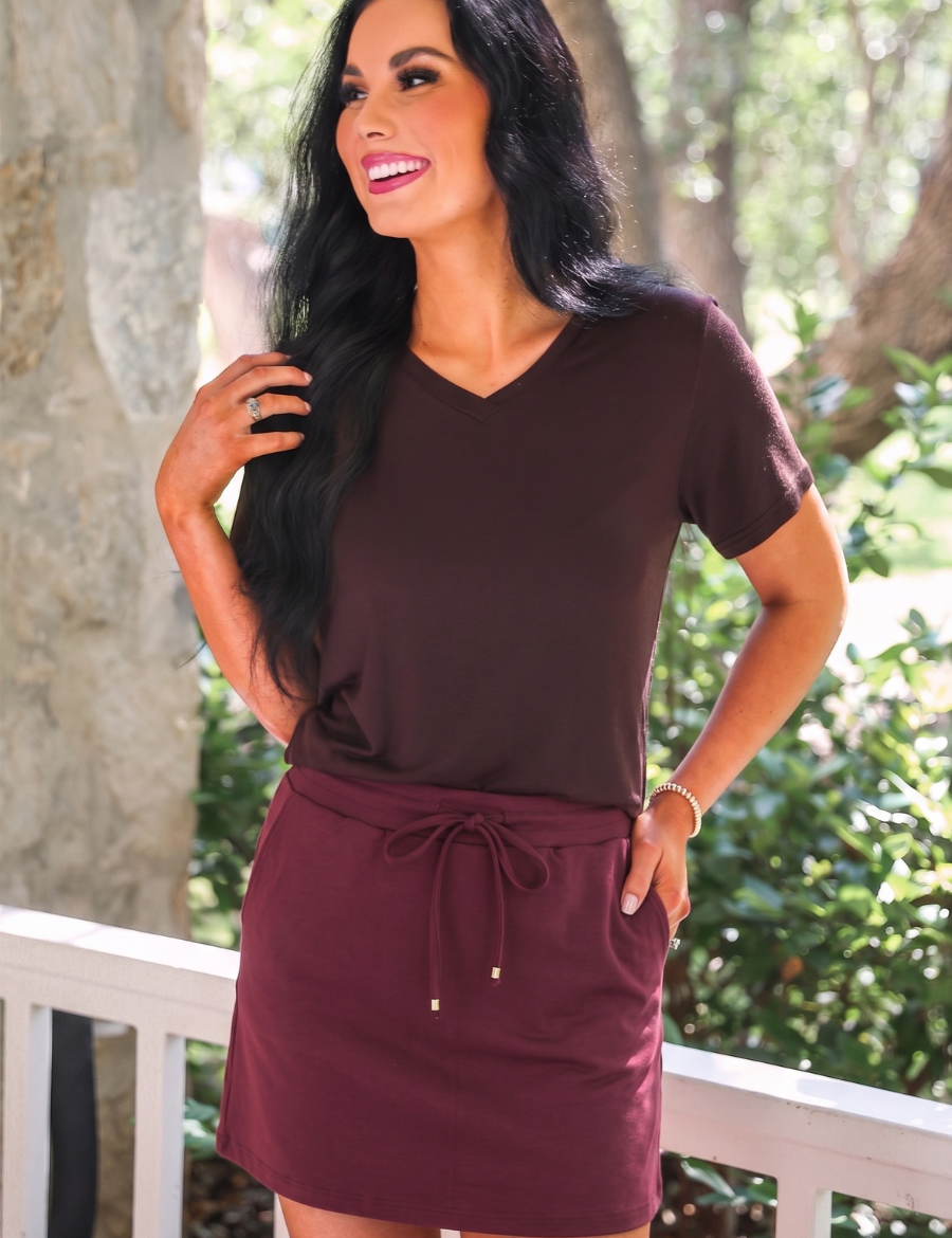 PREORDER - Solid Burgundy Skort